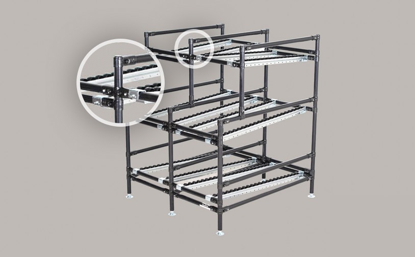 Modular Flow Racks - Custom Gravity Racks - Flexpipe