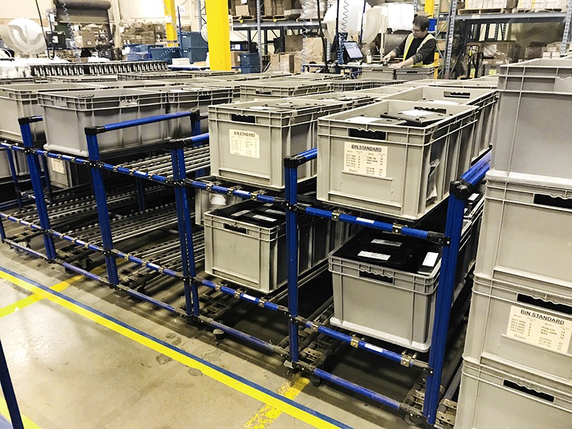 Modular Flowracks in lean warehouse Modular Flowracks in lean warehouse