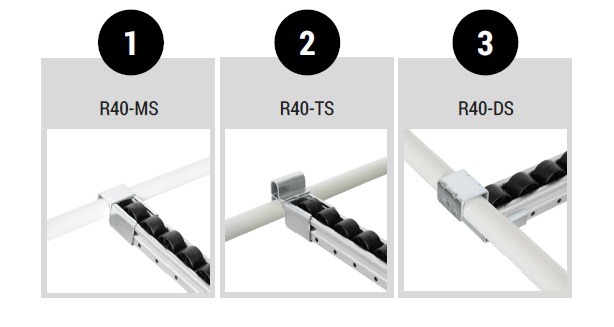 3 of the Flexpipe roller track mounts