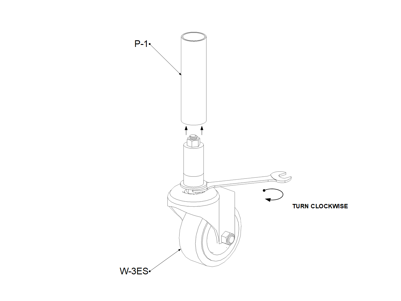 Rueda giratoria de 6 pulgadas con kit de freno Flexpipe