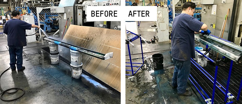 Before and after corrugated industry ink chamber