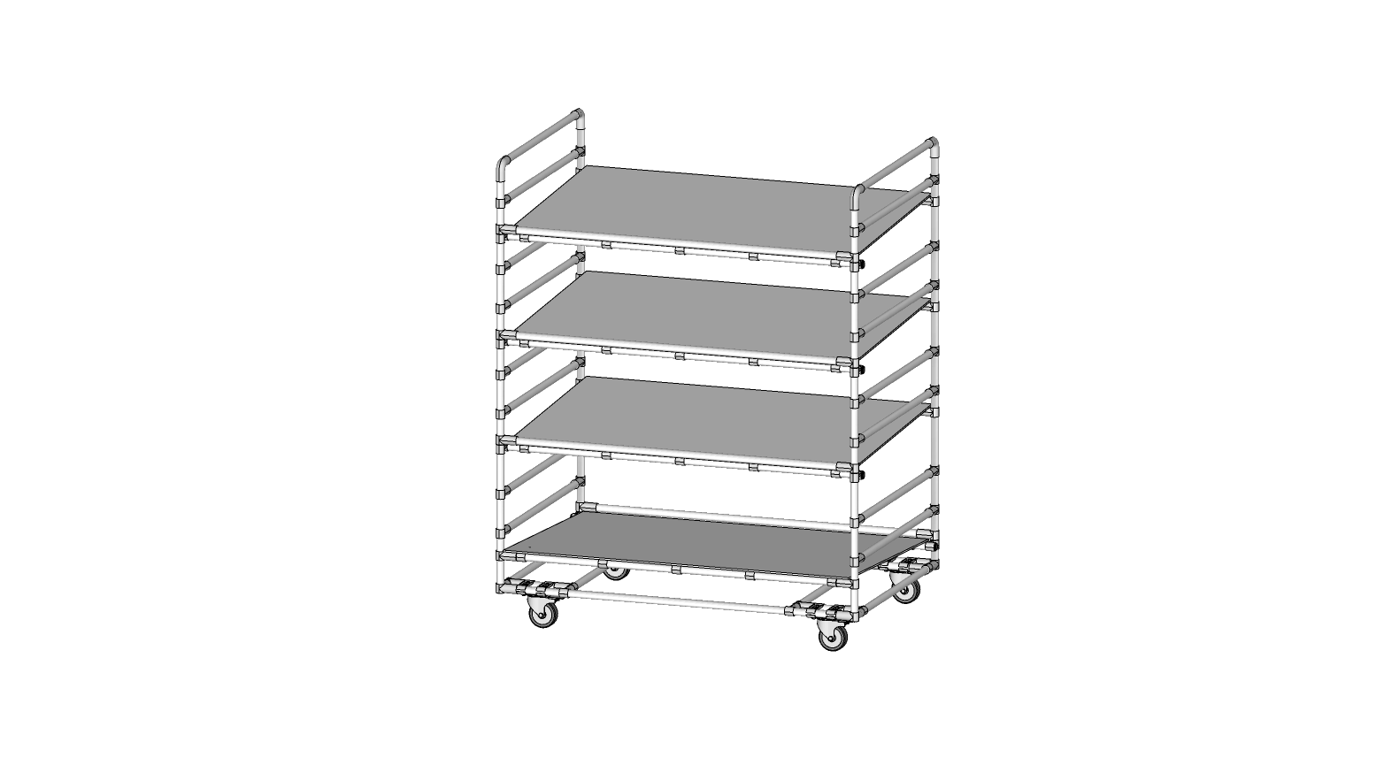 4 SHELVES RACK WITH CASTER