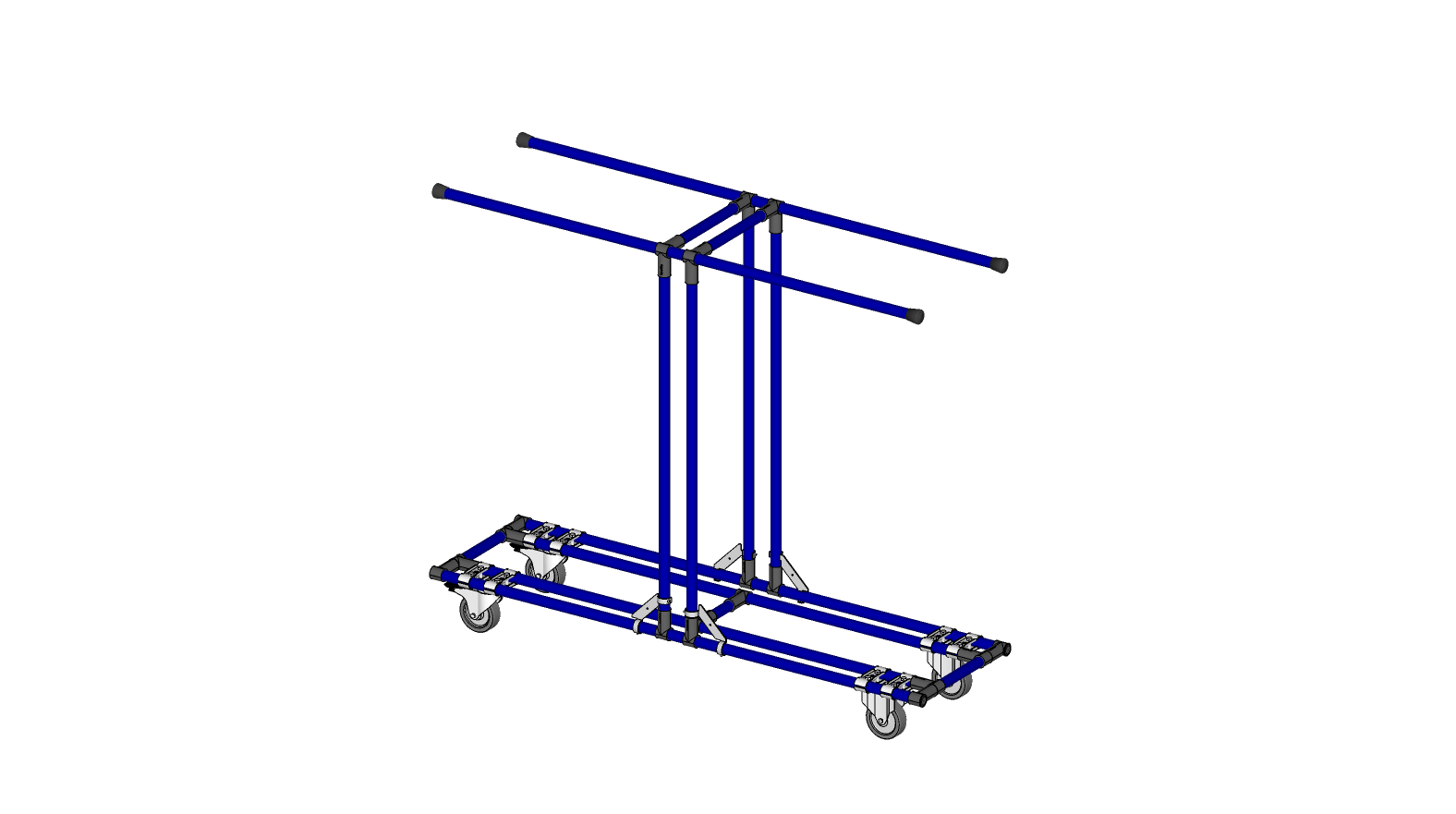 Rack móvil para partes aeroespaciales.