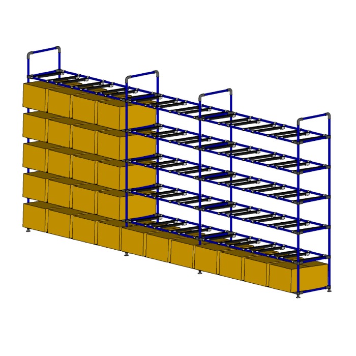 straight shelves for boxes