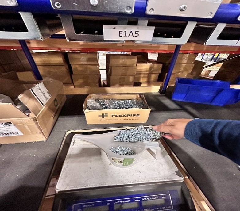 accurate digital scale so that employees can weigh the consumables before packing and shipping.