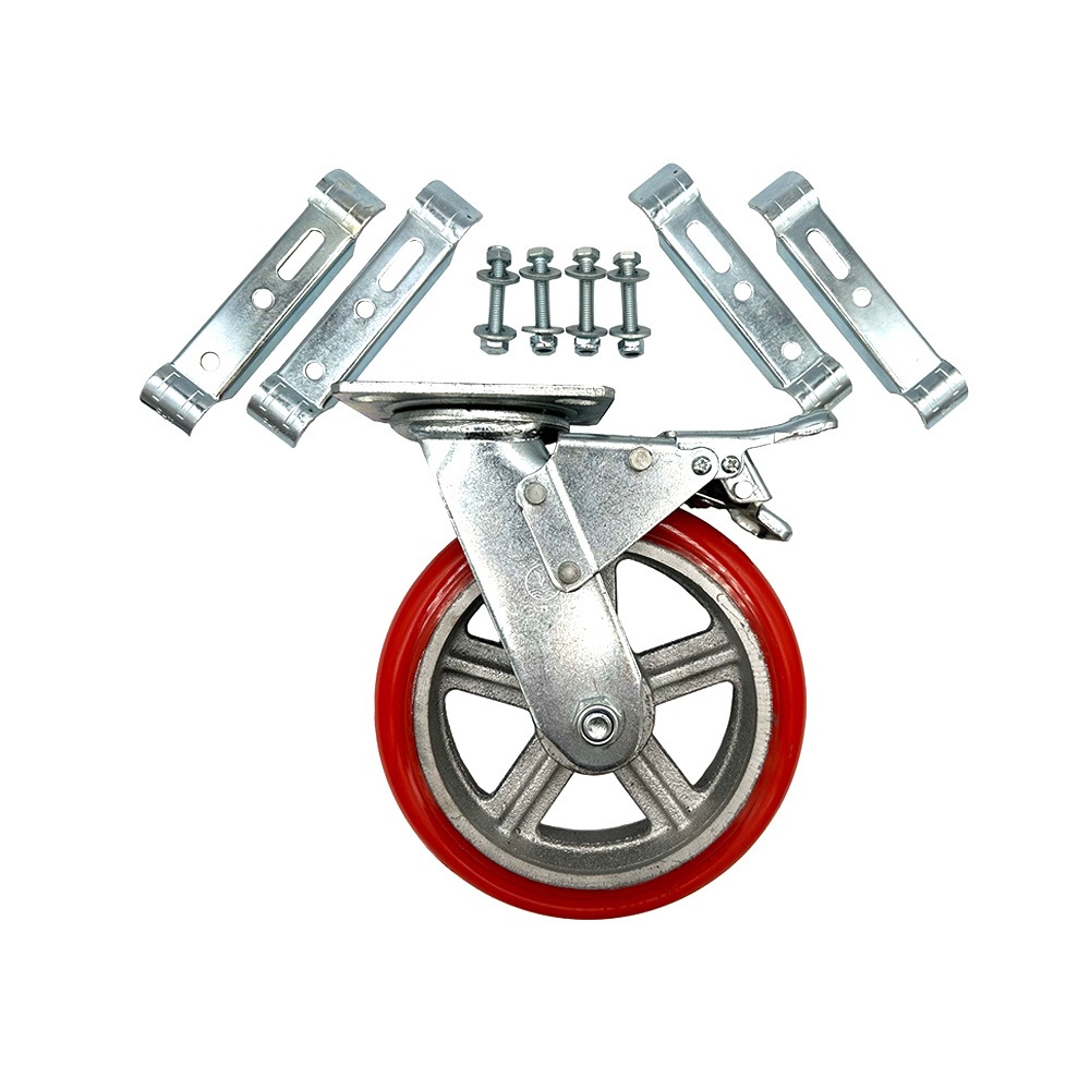 8'' Swivel Plate Caster with Brake Kit