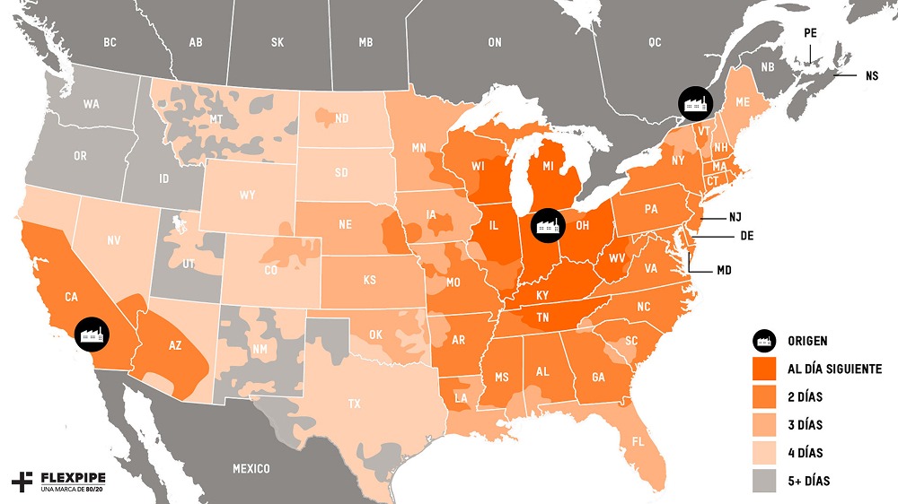Shipping map - USA 2024-09 - con los Estados