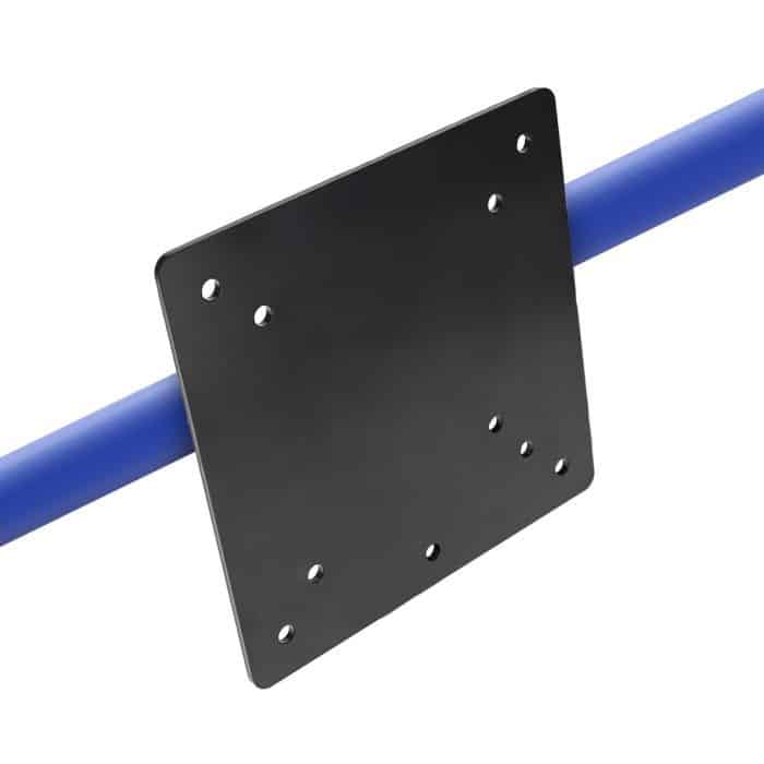 Monitor mount made from a Flexpipe tube and plate.
