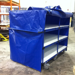 Cart with shelves and protective cover