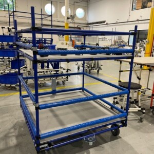 Rack with foam pipe protectors