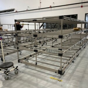 Wide racking system with casters