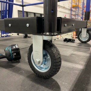 Square pipe base with casters