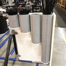 Tie wrap organizer for modular workstation, providing efficient storage for various sizes of tie wraps in a 5S industrial workspace